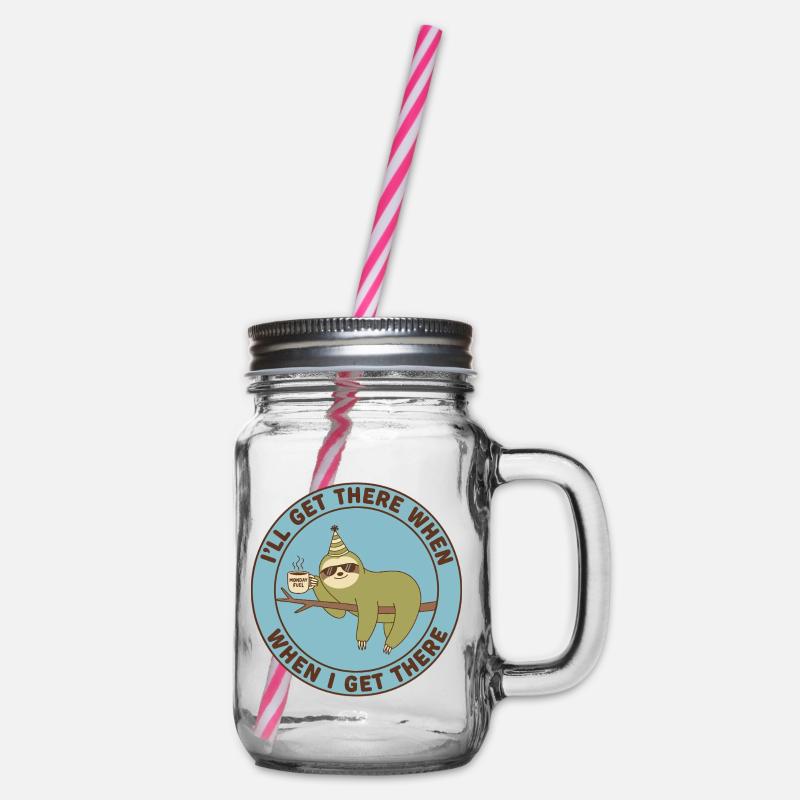 Sloth Monday Fuel Décontracté - Bocal à boisson - transparent