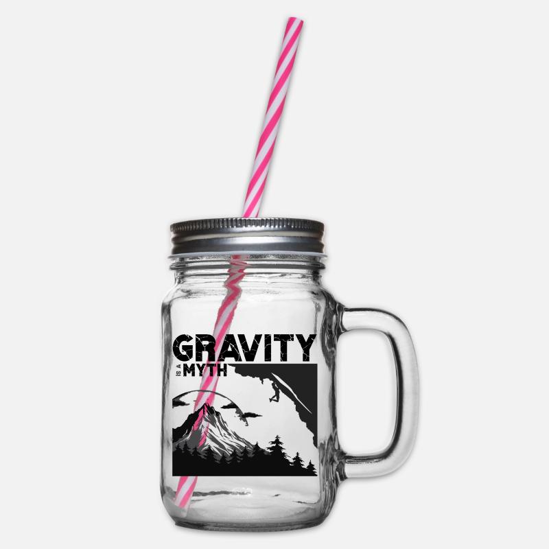 Gravity is a myth - Henkelglas mit Schraubdeckel - Klar