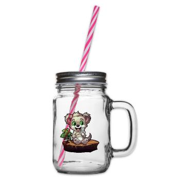 Kleiner Koala am Baumstumpf - Henkelglas mit Schraubdeckel - Klar - Rechts