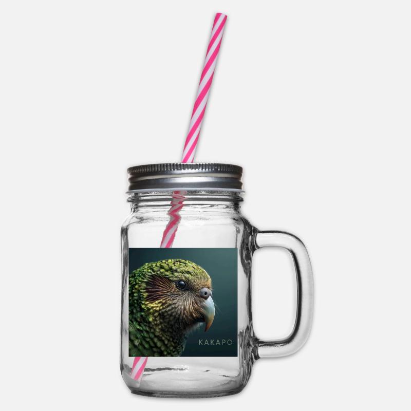 Kakapo – Perroquet vert rare - Bocal à boisson - transparent