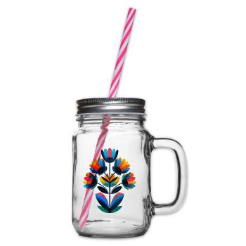 Lebendige Regenbogenblume - Henkelglas mit Schraubdeckel - Klar - Rechts