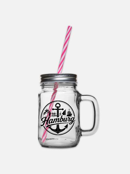 Hamburg - Henkelglas mit Schraubdeckel - Klar