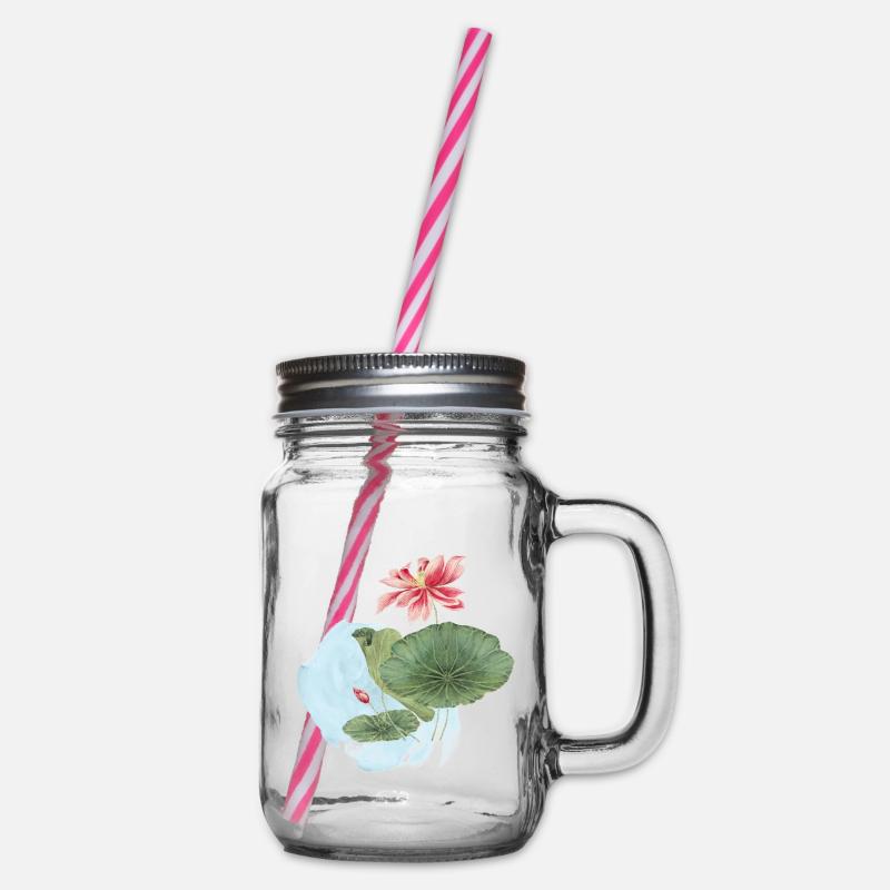 Magie de la Fleur d’Aquarelle en Nénuphar - Bocal à boisson - transparent