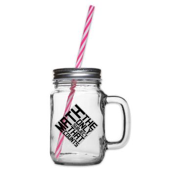 Math The Only Subject That Counts Nerd Mathe Logo - Glass jar with handle and screw cap - clear - Right