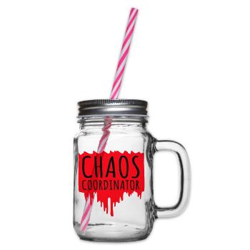 Coordinateur du Chaos Titre drôle Parents Teacher Logo - Bocal à boisson - transparent - Droite