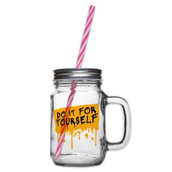 Do It For Yourself Inspirierend Selbstliebe Zitat - Henkelglas mit Schraubdeckel - Klar - Rechts
