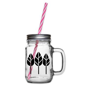 Gardener Three Trees Horticulture Motif - Glass jar with handle and screw cap - clear - Right