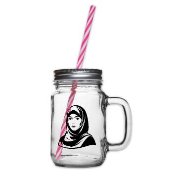 Hijab-Frau - Henkelglas mit Schraubdeckel - Klar - Rechts