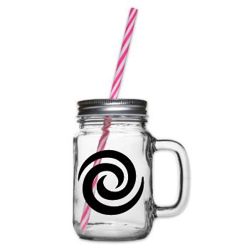 Japanese Spiral - Glass jar with handle and screw cap - clear - Right