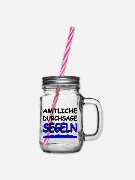 Segeln - Henkelglas mit Schraubdeckel - Klar