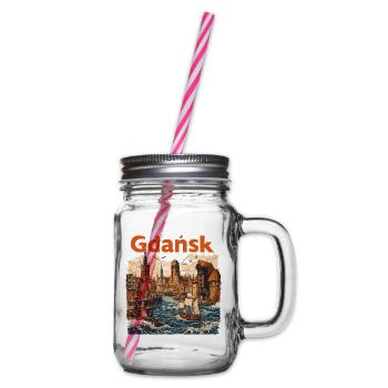 Gdańsk 1800: Historische Danzig Grafik - Henkelglas mit Schraubdeckel - Klar - Rechts