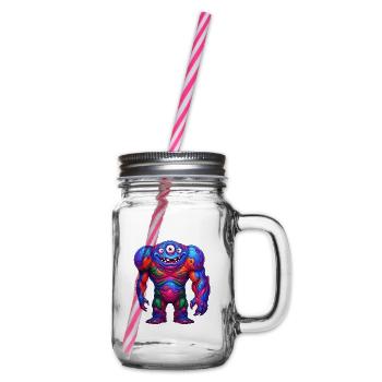 Lebendiges Regenbogenmonster - Henkelglas mit Schraubdeckel - Klar - Rechts