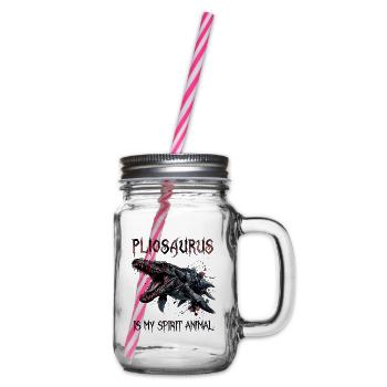 Pliosaurus Is My Spirit Animal - Urzeit Saurier - Henkelglas mit Schraubdeckel - Klar - Rechts