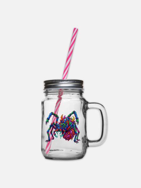Neon Arachnid Rampage - Henkelglas mit Schraubdeckel - Klar