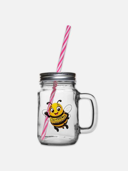 Kawaii Honigbiene Bumblebee - Henkelglas mit Schraubdeckel - Klar