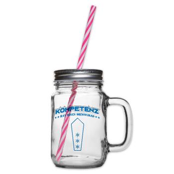 Polizeiobermeister 3 Sterne Landespolizei Geschenk - Henkelglas mit Schraubdeckel - Klar - Rechts