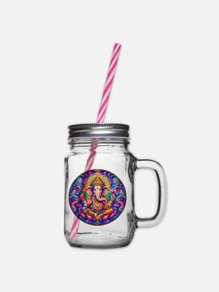 Ganesha - Henkelglas mit Schraubdeckel - Klar