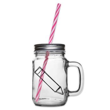 Bleistift handgezeichnet - Henkelglas mit Schraubdeckel - Klar - Rechts