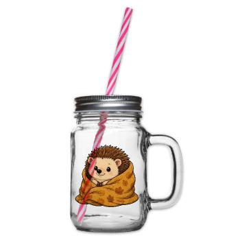 igel-decke - Henkelglas mit Schraubdeckel - Klar - Rechts