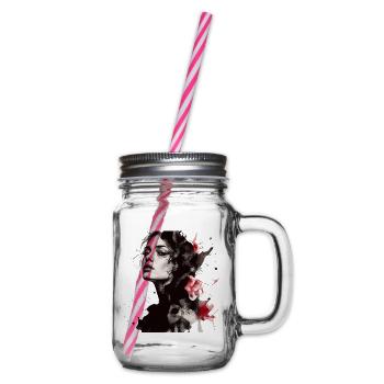 Frau - Henkelglas mit Schraubdeckel - Klar - Rechts