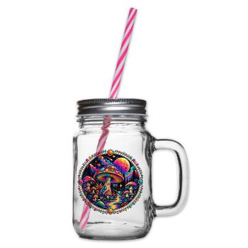 Psychedelischer Pilzwald - Henkelglas mit Schraubdeckel - Klar - Rechts