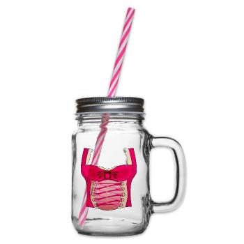 Damen Trachten Dirndl - Henkelglas mit Schraubdeckel - Klar - Rechts