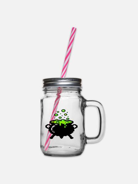 Hexenkessel - Henkelglas mit Schraubdeckel - Klar
