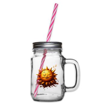 Schlafender Sonnenschein mit Bohnen - Henkelglas mit Schraubdeckel - Klar - Rechts