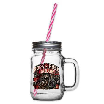 ROCK'N'ROLL-GARAGE | Custom Ride - Henkelglas mit Schraubdeckel - Klar - Rechts