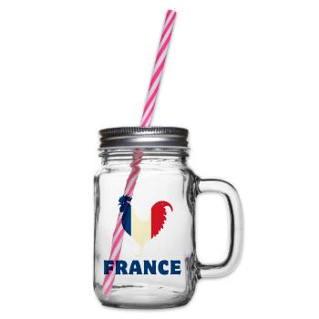 Frankreich Flagge - Henkelglas mit Schraubdeckel - Klar - Rechts