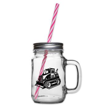 Bulldozer - Henkelglas mit Schraubdeckel - Klar - Rechts