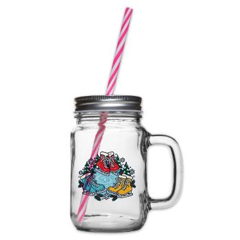 Eislaufcrew – Zusammen aufs Eis - Henkelglas mit Schraubdeckel - Klar - Rechts