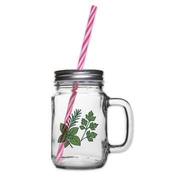 Herbs & Kitchen Garden – Motiv Geschenkidee. - Henkelglas mit Schraubdeckel - Klar - Rechts