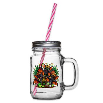 Tequila Fledermaus Fiesta - Henkelglas mit Schraubdeckel - Klar - Rechts