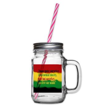 Liebe und Frieden - Henkelglas mit Schraubdeckel - Klar - Rechts