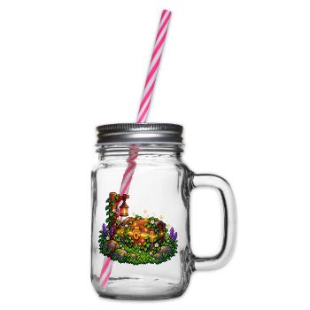 Glühende Schatztruhe im Gartenwald - Henkelglas mit Schraubdeckel - Klar - Rechts