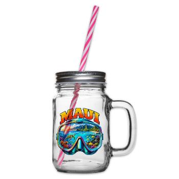 Maui Hawaii Taucher Schnorcheln Urlaub - Henkelglas mit Schraubdeckel - Klar - Rechts
