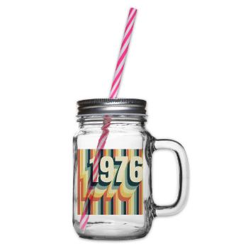 Vintage 1976 - Henkelglas mit Schraubdeckel - Klar - Rechts