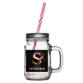 Team Schreiber Nachname Familien Name Teamwork  - Henkelglas mit Schraubdeckel - Klar - Rechts