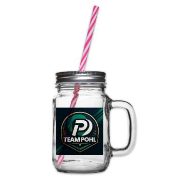 Team Pohl Logo Nachname Name Familie Firma - Henkelglas mit Schraubdeckel - Klar - Rechts