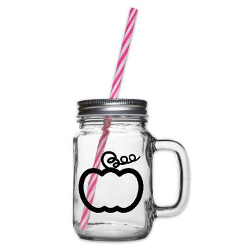 Minimalistischer Kürbis "Boo" - Henkelglas mit Schraubdeckel - Klar - Rechts