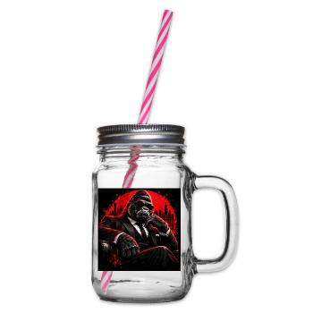 Red Black Business Gorilla - Henkelglas mit Schraubdeckel - Klar - Rechts