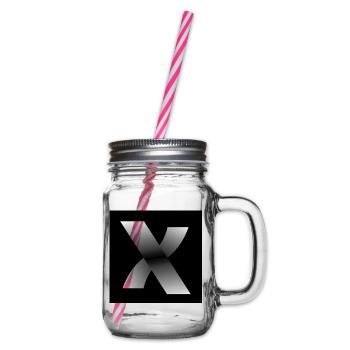 Metallisches X-Gradientendesign - Henkelglas mit Schraubdeckel - Klar - Rechts