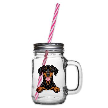 Dobermann Pinscher - Henkelglas mit Schraubdeckel - Klar - Rechts