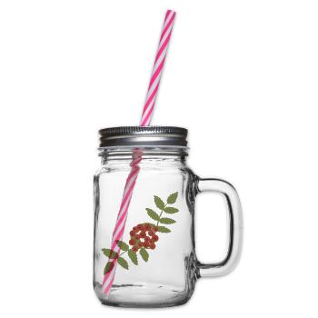 Crimson Rowan Cluster - Henkelglas mit Schraubdeckel - Klar - Rechts