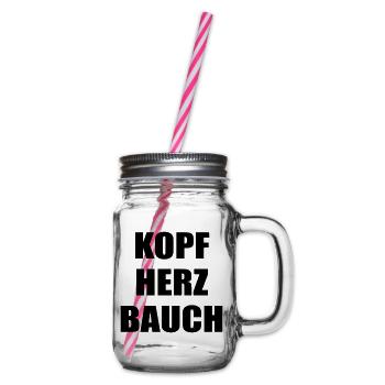 Entscheidungen Kopf Bauch Herz - Henkelglas mit Schraubdeckel - Klar - Rechts