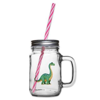 Dinosaurier Brontosaurus - Henkelglas mit Schraubdeckel - Klar - Rechts