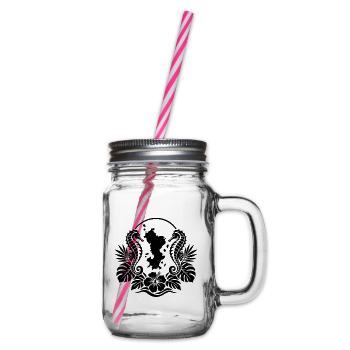 Mayotte Seepferdchen Floral Black - Henkelglas mit Schraubdeckel - Klar - Rechts