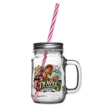 Traumvoller Reiseplaner - Henkelglas mit Schraubdeckel - Klar - Rechts