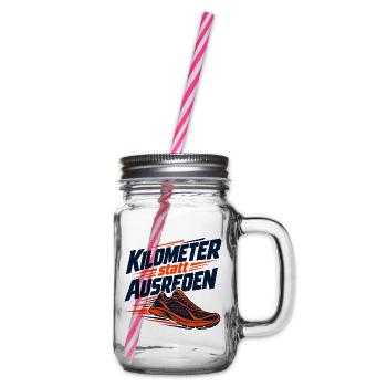 Laufmotivation: Keine Ausreden - Henkelglas mit Schraubdeckel - Klar - Rechts